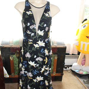 NWT Adrianna Papell Sequin Embroidery Dress Floral US Size 0 MSRP $249